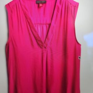 Vince Camuto Sleeveless V-Neck Camisole - Fuchsia Pink